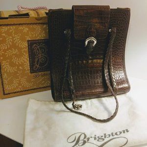 Vintage Brighton Croc Embossed Shoulder Bag/Tote